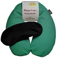 Happy Wraps Microwavable Neck Wrap Unscented Hot Cold Flax Seed Neck Pain Relief Warming Pillow Heating Pad for Migraines Stress Relief Gifts for Women Men and Christmas Plus a Free Gift - Green