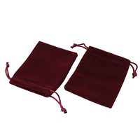 uxcell Velvet Wedding Drawstring Design Jewelry Bracelet Ring Gift Bag 2pcs Burgundy