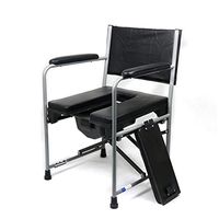BINZHI Transport Toilet Chair, Removable Design Adult Bedside Toilet for Pregnant Women with Disabilities for The Elderly, Seat Width 45.5cm Bedside Toilet (Color : Black)