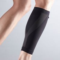 Calf Compression Sleeve with Silicone (Unisex; Black; XXL)