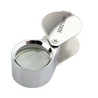 Foldable Chrome Jewelers Loupe Magnifier Pocket Magnifying Eye Glass Lens (30x21mm)