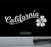 JS Artworks Cali California Flower Vinyl Decal Sticker (Silver)