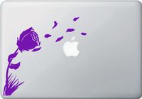 Yadda-Yadda Design Co. Rose in The Wind - MacBook or Laptop Vinyl Decal Sticker (Color Variations Available) (7.5" w x 7" h) (Purple)