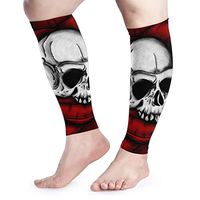 BLongTai Roses Horror Skull Calf Compression Sleeve Men Womens Running Leg Sleeve for Shin Splint Muscle Pain Relief (1 Pair)