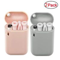 2 Pack Reusable Silicone Straws Stainless Steel Drinking Straws, Metal Straws, Food-Grade Portable Drinking Straws with Case and Cleaning Brush for Party Travel Outdoor