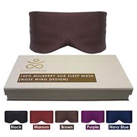Samadhaan Sleeping Mask for Men Women - Silk Sleep Mask & Blindfold w Adjustable Strap, 100% Pure Mulberry Silk Night Brown Sleep Mask | Block Out Light | Soft Comfort Eye Cover for Travel Yoga Nap