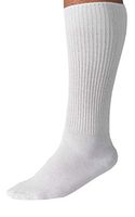 Grandeur Hosiery Women's Ladies Diabetic Non-Binding Comfort Top Over-The-Calf Cotton Crew Socks 3-Pack White 9-11
