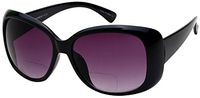 Edge I-Wear Square Jackie O Style Bifocal Sun Readers for Women Reading Glass 1.75 39002IBFAP-+1.75-2(BLK)