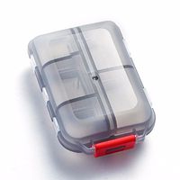 HQLCX Medicine Pill Storage Box Portable Small Medicine Box Portable Double Layer 10 Compartment Type Tablet Box Convenient Travel Mini Pill Box,Gray