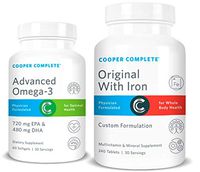 Cooper Complete - Original Multivitamin with Iron and Advanced Omega-3 - Daily Multivitamin and Mineral Supplement Plus Fish Oil Supplement - 30 Day Supply