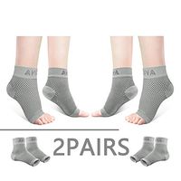 AVIDDA Ankle Brace for Men Women 2 Pairs Plantar Fasciitis Socks with Arch Support Compression Foot Sleeve for Achilles Tendon Support Sprained Ankle Swelling Flat Feet Gray L