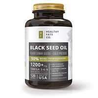 Premium Organic Black Seed Oil Softgel Capsules, 1200 Milligrams Per Serving, Made from Cold Pressed Black Cumin Seeds, Highest in Thymoquinone, Pure Nigella Sativa by the Healthy Fats Co 120 Softgels