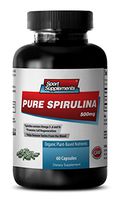 Spirulina Chlorella Super - Pure Spirulina 500mg - Pure Spirulina Supplement Premium Antioxidant (1 Bottle 60 Capsules)