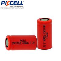 3.7V 700mAh IMR18350 Rechargeable Lithium Flat Top Batteries 2PC