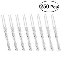 BESTONZON 250PCS Disposable Plastic Fruit Forks for Fruit Mooncake Cake Dessert Food - Transparent