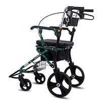 III- Folding Rollator Walker- 4 Wheel Medical Rolling Walker with Seat & Bag - Mobility Aid for Adult Senior Elderly & Handicap - Aluminum Transport Chair