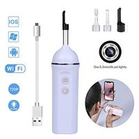 KLI Otoscope,Wi-Fi Ear Endoscope Earwax Removal Ear Spoon Earpick Wireless Ear Scope Camera,5.5mm HD 720P Portable Inspection Camera,for iOS,iPad,Android Devices PC/Tablet,White