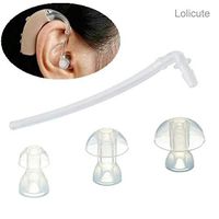 Lolicute 18pcs Ear Plugs +6 Tubes for Siemens Hearing Aid Aids,Eartip Ear Tip Ear Tips Tubing Ear Pieces Piece-Hearing Aid Tube BTE Hearing Aid Aids Domes and Tube Kit Hearing Aid Acessories(S M L)