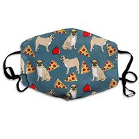 Unisex Mouth Mask Fashion Cute Pugs and Pizza Surgical Masks Half Face Earloop for Outdoor Cycling