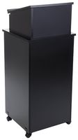 Displays2go Black Speaker Lectern, Elevated Reading Surface, Enclosed Storage Area, Melamine MDF - Black (LCTTBLRBKD)