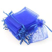 Sheer Drawstring Organza Gift Bags - 4x6 Inches Mesh Jewelry Pouches Wedding Party Festival Gift Candy Bags, Pack of 120 (Blue)