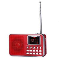 Red Portable Mini Multifunctional LED Display Digital Media Speaker with AM/FM Radio USB TF Slot