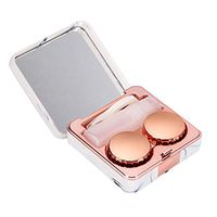 FAMKIT Contact Lens Case with Surface Mirror Portable Marble Square Soaking Contact Lens Case