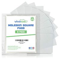 ViveSole Moleskin for Feet (8 Square Bandages) - Self Adhesive Blister Prevention Pads, Toes, Sore Spots - Large Precut Heavy Duty Aid Tape, Fabric Padding for Shoe Friction, Heel Callus Pain