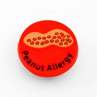 StickyJ USA Peanut Allergy Rubber Medical Bracelet Button for Children