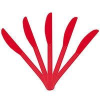 JAM PAPER Premium Utensils Party Pack - Plastic Knives - Red - 48 Disposable Knives/Pack