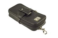 Valentia Cigars Case (holds 3 Cigars/Cutter/Lighter), Synthetic Black Leather