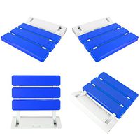 9milelake Wall-Mounted Drop-Leaf Stool, Foldable Shower Seating Chair, Folding Bath Seat - Blue