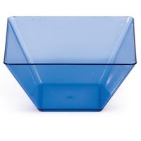 Club Pack of 96 Translucent Blue Plastic Square TrendWare Small Bowls 3.5"