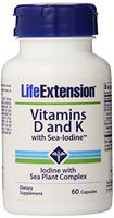 Life Extension Vitamins D and K with Sea-Iodine, 60 Capsules