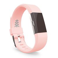 Teak - Silicone Sport Replacement Wristband for Fitbit Charge 2 - Small Pink