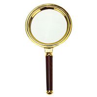 Handheld Magnifier 90mm Portable 10X Reading Magnifying Glass with Wood Handle,Jewelry Loupe Magnifier for Reading Newspaper, Map,Rock, Coins, Insect Inspection, Poor Vision