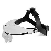 Head White Magnifier Glasses, Headset Magnifying Glasses with Two LED Light,for Reading,Watch,Circuit Repair,1.0X,1.5X,2.0X,2.5X,3.5X