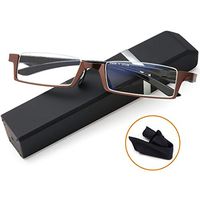 Reading Glasses Half-Frame Computer Readers for Men and Women +1.5 Anti-Blue Lightweight Quality Spring Hinge Eyeglass