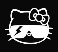 Lady Gaga Hello Kitty Vinyl Decal Sticker|Cars Trucks Vans Walls Laptops|WHITE|5.5 In|KCD582