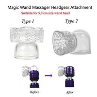 Enjoy Different Fun Massager Smooth Silicone Headgear Attachments for Standard Massage Wand Tools Accessories(Clear)