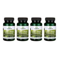 Swanson Lion's Mane Mushroom Memory Support Mental Focus Brain Booster Herbal Supplement Hericium Erinaceus (Mycelium Biomass) 500 mg 60 Capsules (4 Pack)