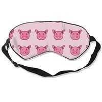 COLOMAKE Great Gift - Soft Silk Pink Funny Cute Pig Face Sleep Mask Best Sleeping Mask Eye Mask Eye Cover for Travel Nap Meditation Blindfold with Adjustable Strap for Men Women
