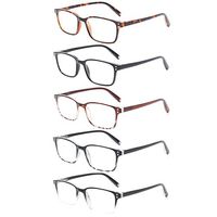 Reading Glasses Magnet 5 Packs Retro Man and Woman Spring Hinge Readers (5 Color Mix, 2.5)