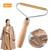 2PCS Wooden Portable Lint Remover Clothes Fuzz Shaver restores Your Clothes and Fabrics,Reusable Double Sided Lint Remover for Removing Lint Dust in Clothes and Furniture