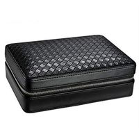 Exquisite Packaging, Weaving Patterns, Smoking Storage Tools, Cigar Boxes, Cedar Wood, Portable Cigar Boxes, About 4 Sticks (Color : Black)