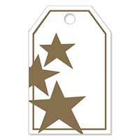 Metallic Gold Stars Gloss Printed Gift Tags - 2 1/4 x 3 1/2 (100)