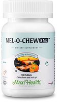 Extra-Strength Mel-O-Chew by Maxi Health | 5 MG Kosher Chewable Melatonin - Sleep Aid and Stress Relief | Clinically Proven for Tranquil Sleep | 100 Easy-to-Take Chewable Tablets