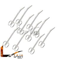 LAJA IMPORTS Stainless Steel Iris Scissors, Delicate, Angled, 4.5" (Pack of 10)