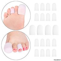 Toe Tube Caps - 20 Soft Silicone Sleeves - Offers Pain/Friction/Pressure Relief - Ideal for Bunions, Blisters, Corns, Callus Problems, Toenail Loss, Ingrown Toenails, Hammer Toes - Adjustable Size