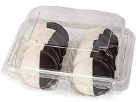 Clear Food Containers - 10 Cookie Tray Clamshell 7-1/2x7-1/2x3" - (100 Per Pack) - WRAPS-10TRAY